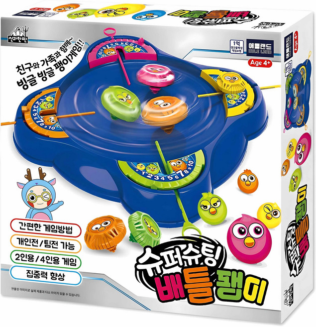 애들랜드 슈퍼슈팅 배틀팽이 게임, 혼합색상, 1개