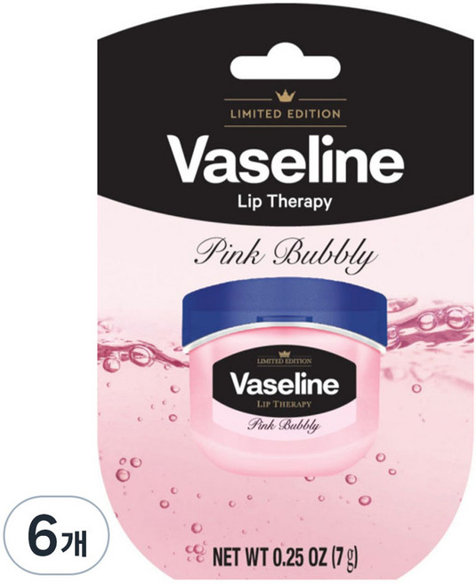 바세린 립테라피 핑크 버블리, 7g, 6개