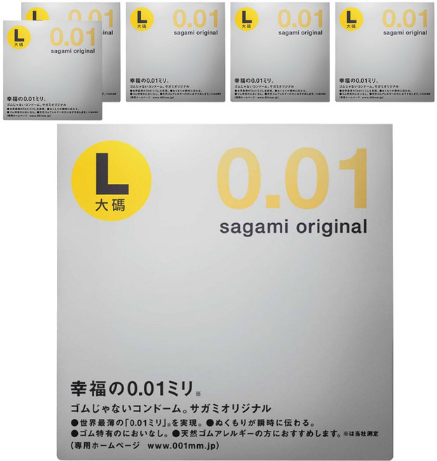 sagami original 相模元祖 001 極致薄衛生套 大碼 L, 6盒, 1片
