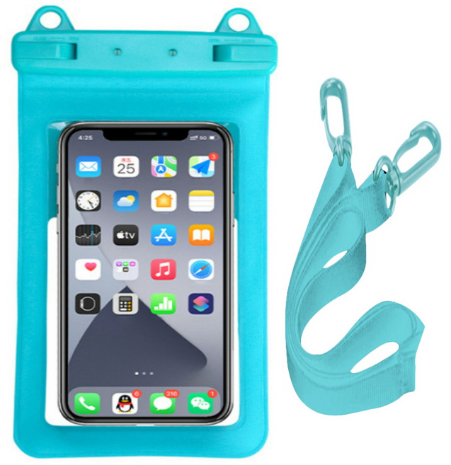 꽁쏘 넥스트랩 휴대폰 방수팩, 블루, 1개