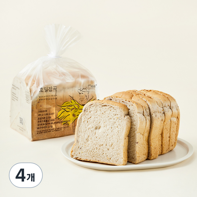 밀도 호밀잡곡 식빵, 480g, 4개