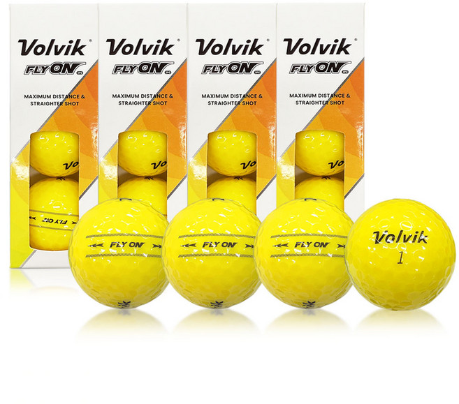 볼빅 골프공 2피스 4.27cm Flyon, 옐로우, 12개입, 1개