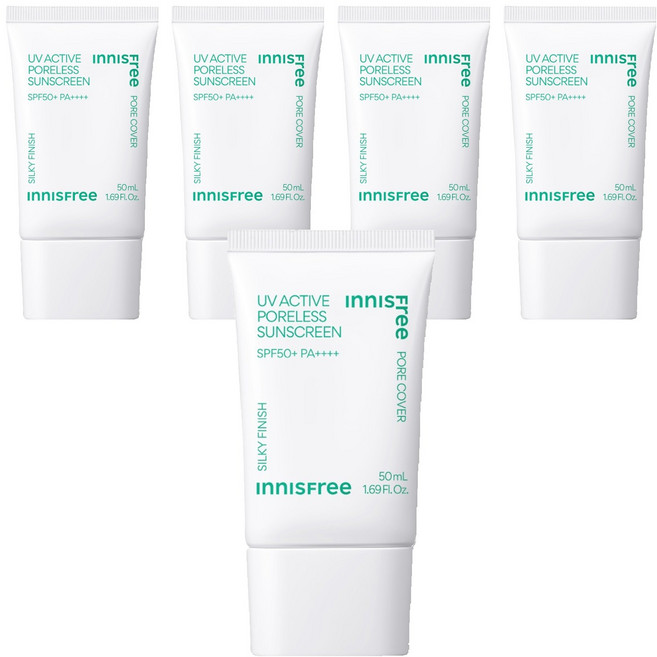 INNISFREE 台灣公司貨 高效UV毛孔隱形防曬霜 SPF50+ PA++++, 50ml, 5條