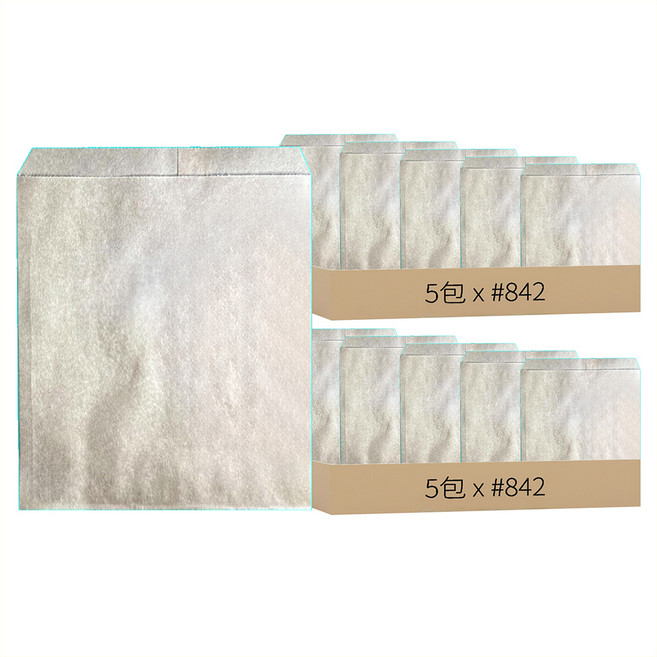 空白牛皮紙袋 #842 225 x 185mm 100個, 白色, 10包