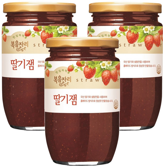 복음자리 딸기잼, 500g, 3개