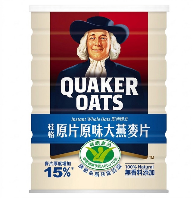 QUAKER 桂格 原片原味大燕麥片, 800g, 1罐