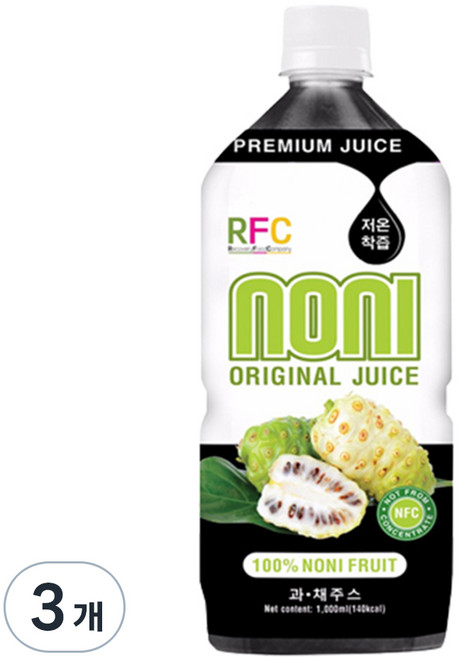 비넛 RFC The 100% 노니 주스, 1L, 3개