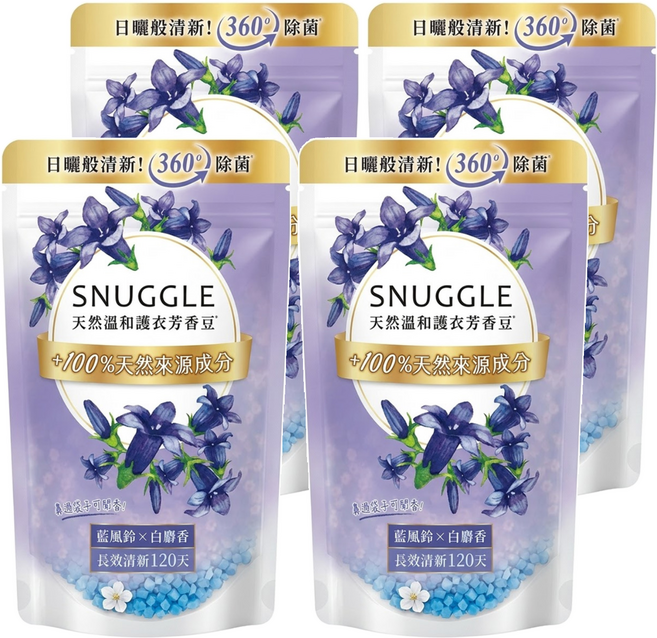 Snuggle 熊寶貝 芳香豆 補充包 藍風鈴 +白麝香, 300ml, 4包
