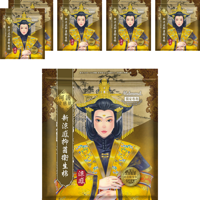 Mdmmd. 明洞國際 後宮涼感系列 新涼感抑菌衛生棉, 夜用加長型(41cm), 5片, 6包