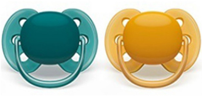 필립스아벤트 울트라 소프트 노리개 젖꼭지 2p, 6~18개월, 그린 + 옐로우, 1세트