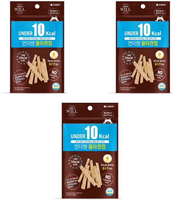 LG생활건강 강아지 시리우스 윌 언더텐 콜라겐껌, 콜라겐, 20g, 3개