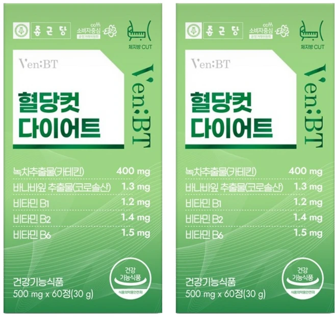 종근당 벤비티 혈당컷 다이어트, 60정, 2개 - 쿠팡