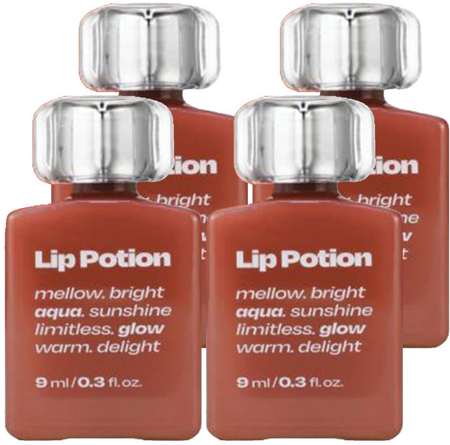 얼터너티브스테레오 립 포션 아쿠아 글로우 캔딜리셔스 립틴트, 09 코코 밀크, 4개