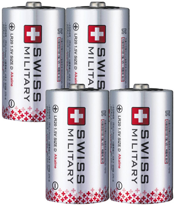 스위스밀리터리 알카라인 D형 건전지, 2개입, 2개