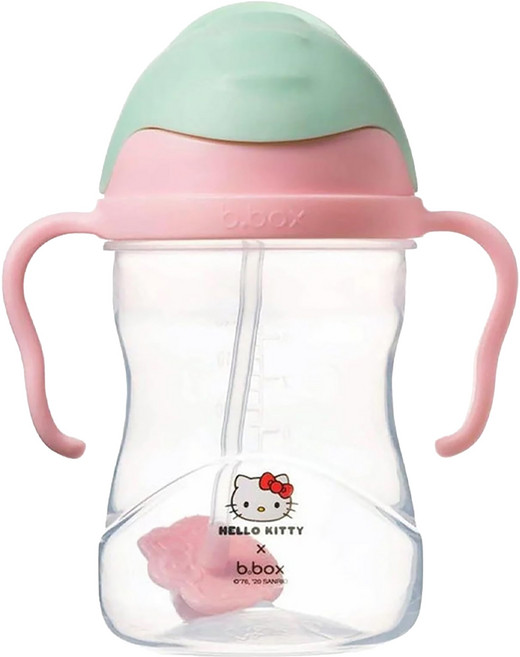 b.box 吸管水杯 240ml, HELLO KITTY 粉色 + 綠色, 1個
