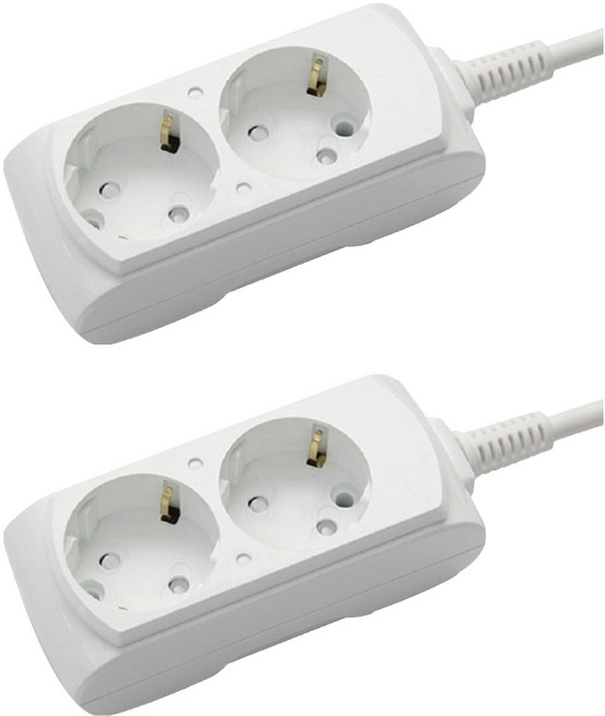 거성산업 접지형 4호 멀티탭 2구 + 안전커버 2p, 단일 색상(멀티탭), 랜덤 발송(안전커버), 2세트, 3.5m