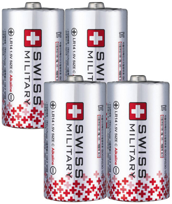 스위스밀리터리 알카라인 C형 건전지, 2개, 2개입 2개