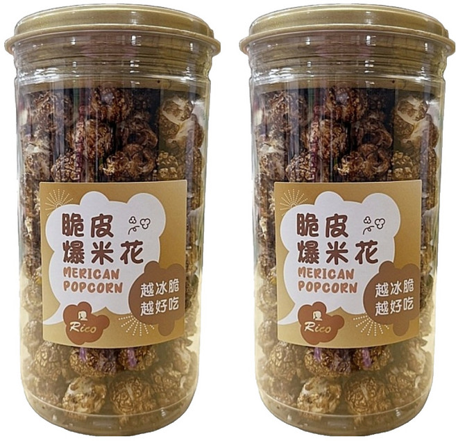 Rico 瑞喀 脆皮爆米花 黑爵巧克力, 75g, 2罐