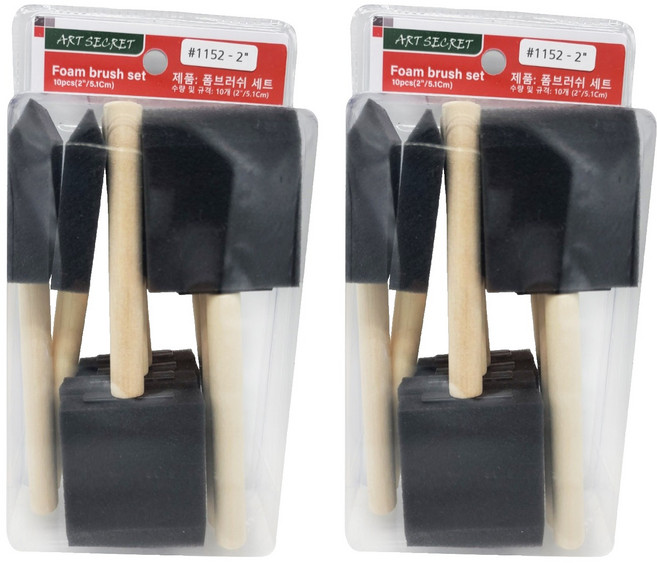 아트시크릿 다용도 폼브러쉬 1152-2 10p, 2개, 블랙