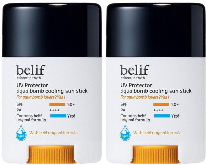 빌리프 UV프로텍터 아쿠아 밤 쿨링 선 스틱 SPF50+ PA++++, 14g, 2개