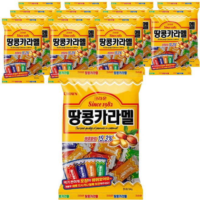 크라운 땅콩카라멜, 324g, 12개