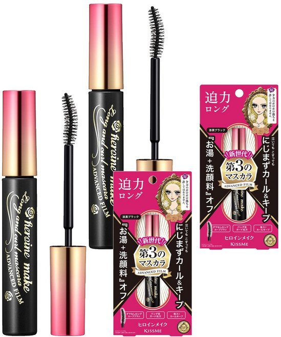 키스미 히로인메이크 롱앤컬 어드밴스드 필름 마스카라 6g, 01딥블랙, 2개