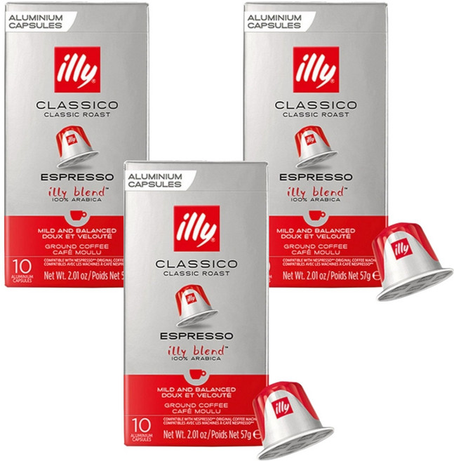 일리 네스프레소 클래식 로스트 에스프레소 그라운드 캡슐커피, 5.7g, 10개입, 3개
