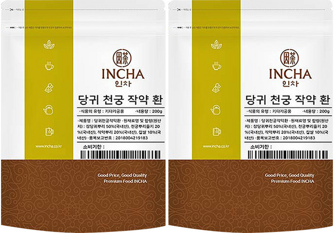 인차 당귀천궁작약환, 2개, 200g