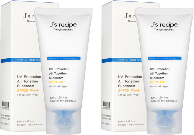 제이스레시피 UV 프로텍션 올 투게더 선크림 SPF25 PA++, 50ml, 2개
