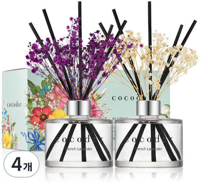 코코도르 플라워 디퓨저, 프렌치라벤더, 200ml, 4개
