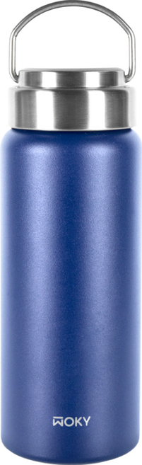 WOKY 沃廚 台灣公司貨 提手輕芯鈦瓷易潔層保溫瓶, 湛海藍, 500ml, 1個