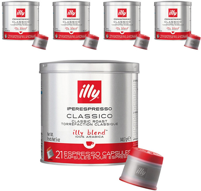 일리 클래식 로스트 클라시코 캡슐커피, 6.7g, 21개입, 5개