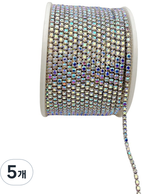 코히모 악세사리 DIY 큐빅 구슬 체인 네일 스톤 2mm x 9m 5W0525, 5개, 홀로그램