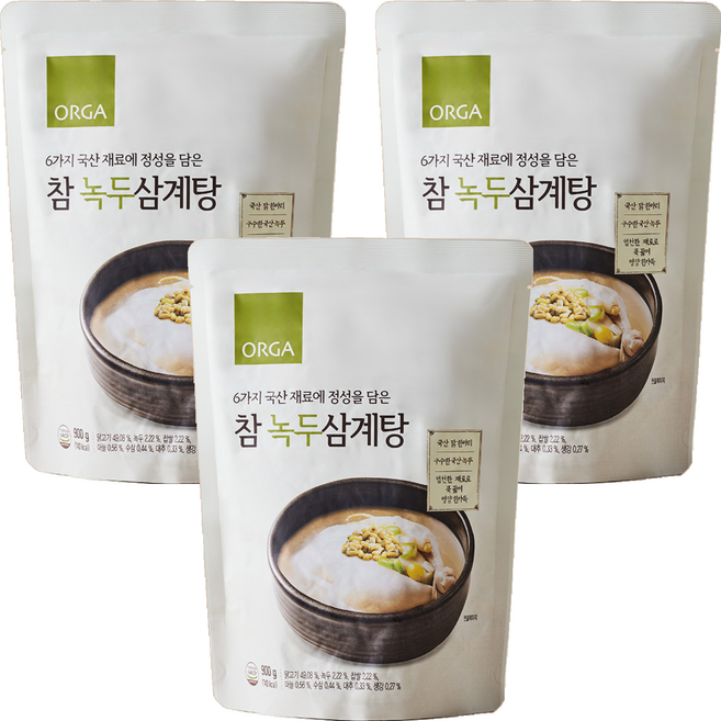 올가홀푸드 참 삼계탕, 900g, 3개