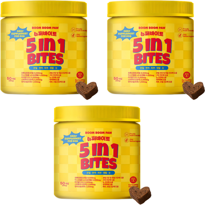 붐붐포 강아지 슈퍼바이트 영양제, 50정, 종합영양제, 3개