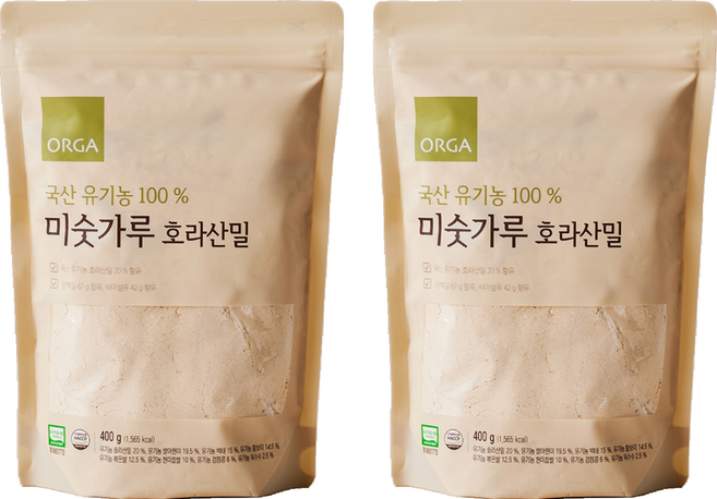 올가홀푸드 유기농 100% 호라산밀 미숫가루, 400g, 2개