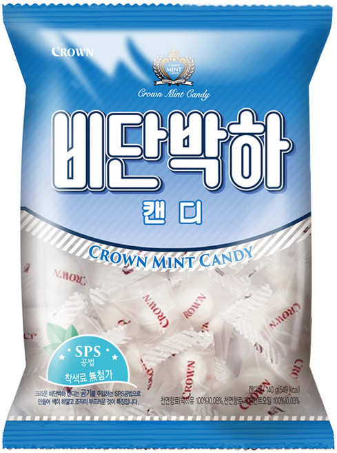크라운 비단박하캔디, 140g, 1개