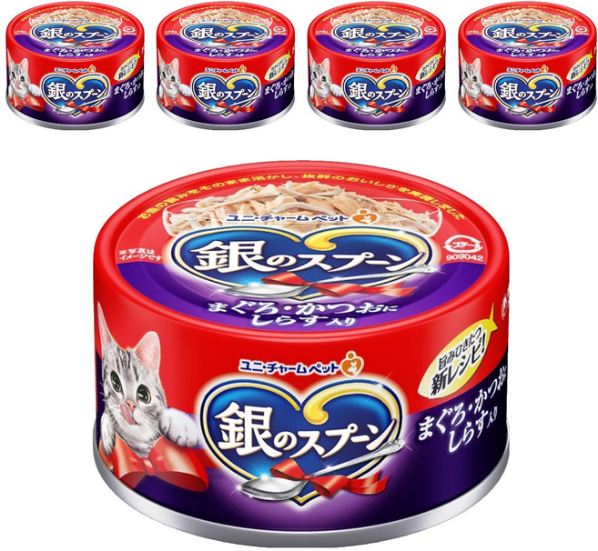 유니참긴노스푼 고양이 캔 습식 간식, 70g, 5개