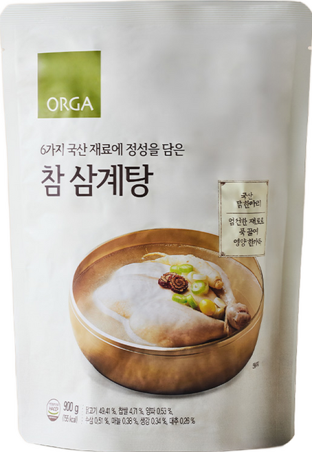 올가홀푸드 참 녹두삼계탕, 900g, 1개