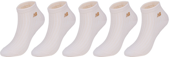 New Balance 女款基本刺繡Logo羅紋短筒襪 5雙