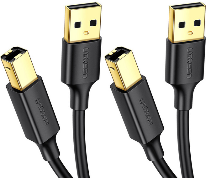 유그린 USB2.0 AM BM 케이블, 2개, 1m