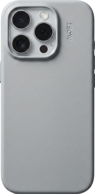 MOFT MOVASTM 手機 磁力 保護殼 iPhone 16 ProMax 皮革 MagSafe Compatible 非夾片版 象灰色