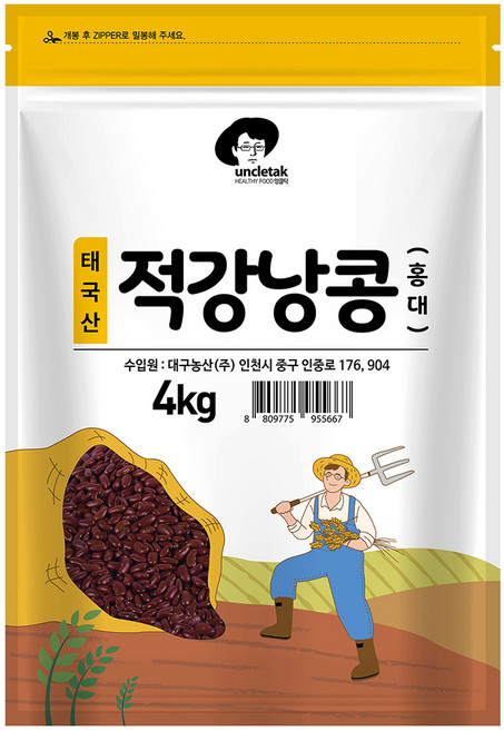 엉클탁 적강낭콩 홍대, 4kg, 1개
