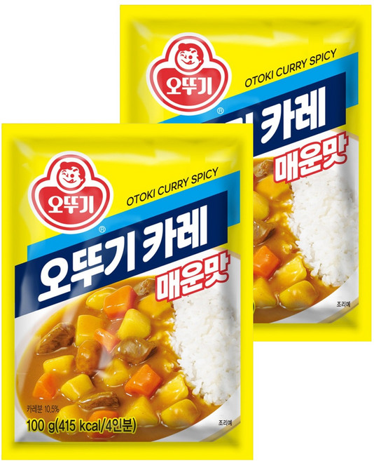 오뚜기 카레 과립형 매운맛, 100g, 2개