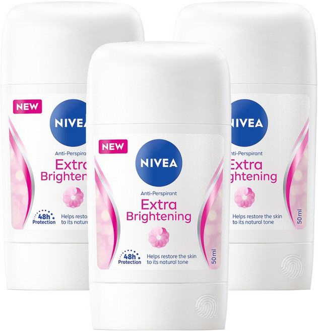 NIVEA 妮維雅 止汗爽身乳膏 Pro升級版 亮白系列, 50ml, 3罐