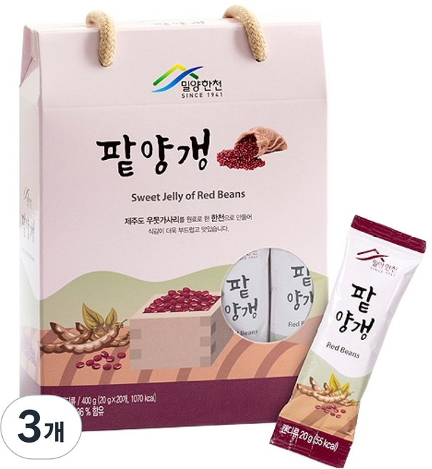밀양한천 팥양갱, 3개, 400g