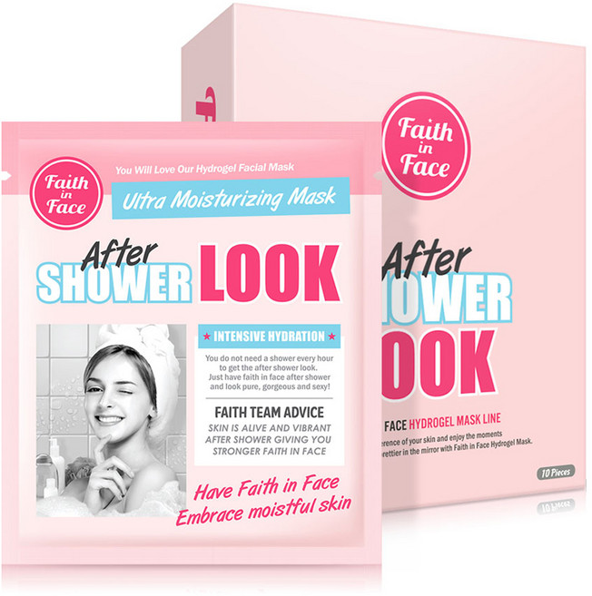 페이스인페이스 애프터샤워룩 하이드로겔 마스크팩, 10개입, 1개