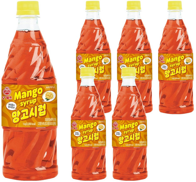 오쉐프 망고시럽, 1kg, 6개