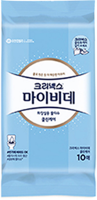 마이비데 클린케어 화장실용 비데물티슈 휴대형, 55g, 10매, 1개