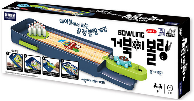 애들랜드 거북이 볼링 미니 보드게임, 혼합색상, 1개